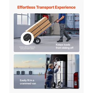 Carrello Portatile in Lega di Alluminio Resistente con Capacità di Carico di 227 kg, Ruote Antiscivolo e Maniglia per Trasporto Materiali PP - Product Image 5
