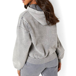 Sudaderas con capucha de estilo urbano para mujer, con lavado ácido, informales, de color personalizado, las mejores en oferta online. - Product Image 2