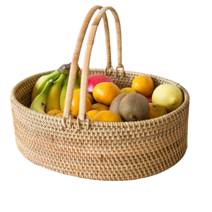 Paniers de rangement en rotin de haute qualité du Vietnam, au meilleur prix, avec poignée annulaire, design multifonctionnel, taille moyenne, écologiques, pour fruits et noix - Product Image 2