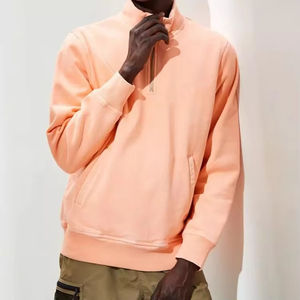 Sweat-shirts en coton à col roulé mi-zippé couleur unie personnalisés pour l'automne, design personnalisé, sweat-shirts décontractés pour hommes à col montant 1/4 zip, sweats à capuche - Product Image 5