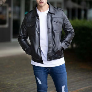 Chaquetas de cuero de bajo precio Classic Quick Dry Mens Genuine 100% Chaqueta de cuero para hombres - Product Image 1
