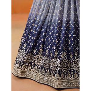 <b>Plus</b> <b>Size</b> Precious Blue <b>Sequins</b> Georgette Party Wear Lehenga Choli - Product Image 1