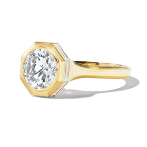 Round Cut Iced Jewelz 1.90Carat <b>Ring</b> 14K yellow Gold Gold Plated for her IGI engagement <b>ring</b> wedding <b>ring</b> - Product Image 3