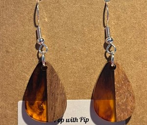 Boucles d'oreilles élégantes en résine acrylique, artisanat en pierres semi-précieuses - Product Image 5