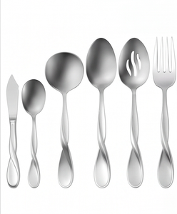 Juego de cubiertos elegantes de acero inoxidable moderno, cuchara, tenedor y cuchillo, perfecto para cenas elegantes y eventos. - Product Image 1