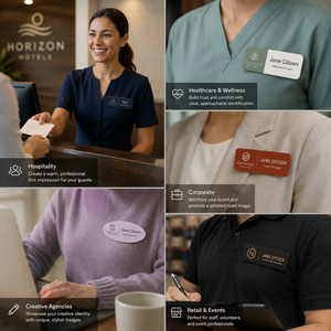 Placa de Identificación Acrílica Premium para Empleados, Personalizable para Oficina y Hotel, con Logotipo Impreso y Cierre Magnético - Product Image 6