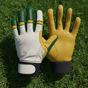 ถุงมือตีเบสบอลหนังสีขาว KATBROS INDUSTRIES แบบเต็มนิ้ว ดีไซน์ทนทาน สำหรับผู้ใหญ่ ใช้ได้ทั้งสองมือ ปิดด้วยแถบตีนตุ๊กแก - Product Image 4
