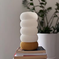 Lampe de table moderne imprimée en 3D de haute qualité |   Lampe de chevet scandinave en PLA |   Lumière d'ambiance chaleureuse pour la chambre à coucher/le salon