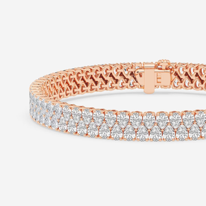12.25 ctw Pear Lab Grown Diamond Double <b>Row</b> Interlocking Fashion Bracelet 7 Inch Elegant Luxury Jewelry <b>Gift</b> for Women - Product Image 1