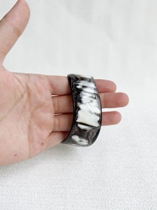 Natural Buffalo Horn Cuff <b>Bracelet</b> Handmade Polished Black and White Horn Bangle Wide Statement <b>Boho</b> Ethnic Fashion Jewelry Gift - Product Image 2
