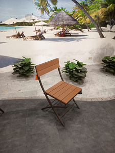 Silla de Jardín Moderna para Exteriores con Asiento y Respaldo de Madera, Estructura de Acero, Diseño de Patas Cónicas Resistentes para Uso en Pisos Duros KTS-241026-06 - Product Image 4