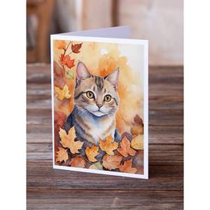 Raas A7แปลกๆขนาด5x7การ์ดเปล่าแมวในฤดูใบไม้ร่วงแพ็ค8ซองสำหรับทักทาย - Product Image 2
