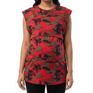 Comfortable Camouflage Nursing <b>Tops</b> Women Summer Breastfeeding Tank <b>Top</b> Maternity <b>Red</b> Camo Nursing Pregnancy Vest <b>Top</b> - Product Image 3