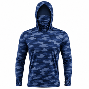 Camisa de Pesca con Capucha Personalizada para Hombre - Spandex/Poliéster UPF 50, Impresión por Transferencia de Calor, Manga Larga, Rendimiento en Exteriores, Servicio OEM - Product Image 3