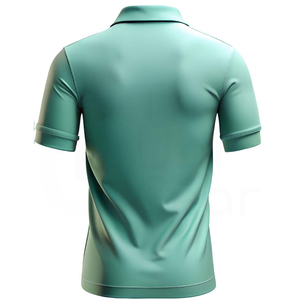Polo de Punto de Manga Corta para Hombre, Color Sólido, Estilo Casual, Corte Regular, Verde - Product Image 2
