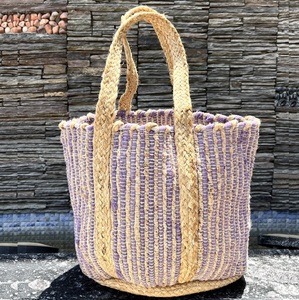 Sac cabas en paille noir style bohème, ouvert, écologique, pour voyage et shopping estival, pour femme - Product Image 3