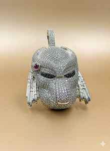 Colgante de Máscara de Depredador con Incrustaciones de Moissanita VVS, Colgante Hip Hop de Plata de Ley 925, Colgante Bling para Raperos y Fiestas para Hombres - Product Image 6