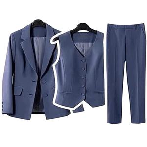 Conjunto de Traje Formal de Oficina para Mujer, 3 Piezas, Antiarrugas, Blazer, Chaleco y Pantalones, Venta al Por Mayor y Dropship - Product Image 4