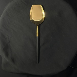 Juego de 6 Servidores de Comida con Recubrimiento de Polvo Negro, Vajilla para Bodas con Recubrimiento PVD Dorado, Acero Inoxidable 304 Apto para Alimentos, Juego de Servidores para Restaurante - Product Image 4