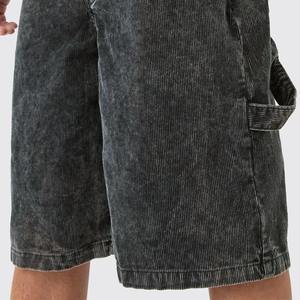 Vintage Unisex Design Streetwear Casual Jeans <b>Baggy</b> Pockets Washed <b>Jorts</b> Shorts Embroidered Patches - Product Image 5