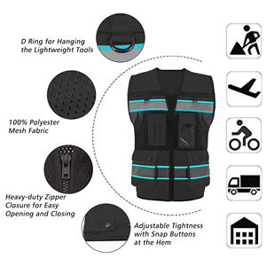 Chaleco de Seguridad de Alta Visibilidad con Logotipo Personalizado, Ropa de Trabajo Nocturna para Exteriores, Chaleco de Seguridad Reflectante con Reflector y Logotipo - Product Image 3