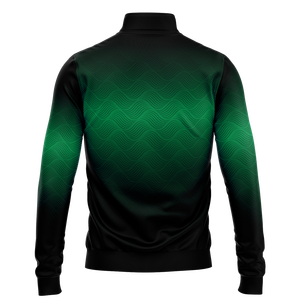 Sweat-shirt pour homme personnalisé en coton imprimé sérigraphié, avec logo frontal en strass brodé, demi-zip, épais - Product Image 2