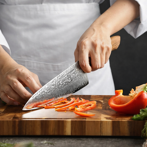 Ensemble de couteaux de cuisine en acier au carbone forgé à la main, 6 pièces, qualité supérieure, couteaux à fruits et légumes, manche en bois ambidextre - Product Image 4