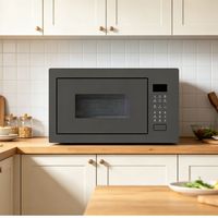 Four à micro-ondes électrique encastrable moderne noir 23L avec commande tactile et porte en verre noir pour camping-car et usage domestique contemporain