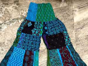 Pantalon large à taille haute en coton patchwork style bohème hippie unisexe - Product Image 5