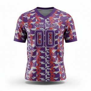 เสื้อซ้อมอเมริกันฟุตบอลแบบกำหนดเองสำหรับผู้ใหญ่ แขนสั้น ระบายอากาศได้ดี แห้งเร็ว ป้องกันแบคทีเรีย มีตัวเลือกไซส์ใหญ่พิเศษ ด้านหน้า - Product Image 6