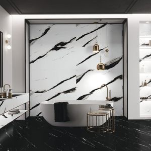 กระเบื้องพอร์ซเลนแกะสลักลายหรูหราทันสมัยขนาด 600x1200 มม. สำหรับตกแต่งผนังล็อบบี้โรงแรมระดับไฮเอนด์ สำนักงานบริษัทระดับพรีเมียม และตกแต่งภายใน - Product Image 3