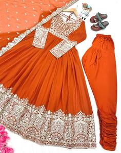 Traje Tradicional Indio Anarkali para Mujer, Vestido con Bordado, Ropa de Boda Pakistaní Estilo Bollywood, Salwar Kameez - Product Image 6