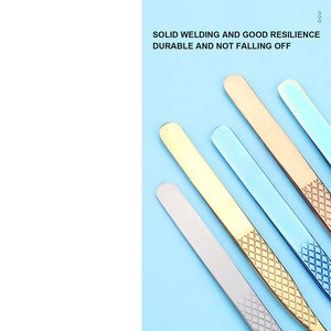 Pinzas de acero inoxidable para pestañas, pinzas profesionales para extensión de pestañas, decoración dorada, pinzas antiestáticas para pestañas, herramientas de maquillaje - Product Image 6