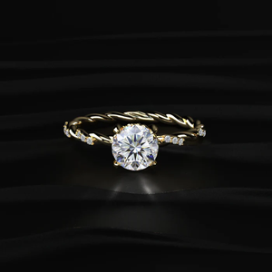 1CT Round Labgrown Diamond Twisted Band Engagement <b>Ring</b> Perfect Sparkle <b>Ring</b> For Women's Day Special From <b>Indian</b> Manufacturer. - Product Image 1