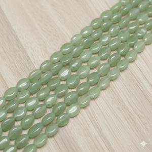 Perles en vrac ovales en aventurine verte de qualité supérieure 12x8mm pour la fabrication de colliers, bracelets et boucles d'oreilles DIY Beadsnfashion - Product Image 1