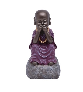 Sculpture de Bouddha en Bronze abstrait grandeur nature moderne extérieur Bronze assis bébé moine Statues de Bouddha Sculpture décor de jardin à la maison - Product Image 1