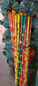 8cm Long Eucalyptus Wood <b>Broom</b> <b>Handle</b> PVC Coated Flower Design Mix Colors Portable Toilet Use - Product Image 2