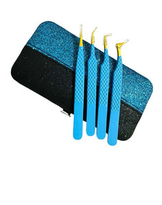 Pince à cils de précision en acier inoxydable de qualité supérieure avec logo personnalisé, anti-magnétique, pointe lisse, poignée confortable, 10 mm - Product Image 1