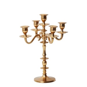 Newest Design 5 Arm Aluminum <b>Candelabra</b> Gold Finished for Home & Wedding Christmas Decorations Floor <b>Candelabra</b> - Product Image 1