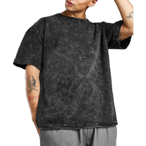 Camisetas de Corte Regular con Lavado Ácido, Nuevo Estilo, 100% de Alta Calidad, Ropa Casual para Hombre, Cuello Redondo, Estilo Urbano - Product Image 1