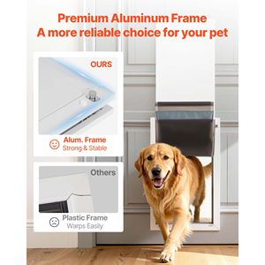 Porte pour chien extra-large résistante aux intempéries avec 3 volets magnétiques pour portes intérieures et extérieures - Product Image 2