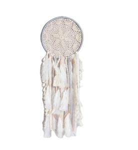 Attrape-rêves fait à la main pour mariage rotin fait à la main blanc beige gris chambre Boho attrape-rêves cadeau fête des mères sur commande - Product Image 1
