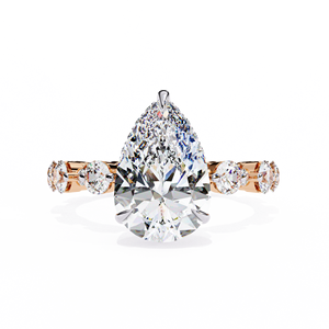 แหวนหมั้นเพชรทรงลูกแพร์ 3 กะรัต ผลิตในห้องปฏิบัติการ ยี่ห้อ Aries Jewel ตัวเรือนทอง 14K พร้อมใบรับรอง IGI ระดับ VS1 สี E เหมาะสำหรับวันครบรอบแต่งงาน - Product Image 2