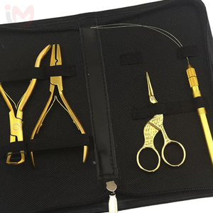 Wholesale custom elastic band wigs Printed logo <b>Extension</b> <b>Beading</b> Tool Kit Apply and Remove Plier Set - Product Image 5