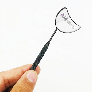 Miroir pour extensions de cils en forme de lune, couleur plasma noire, acier inoxydable, marque privée, miroir simple face - Product Image 4