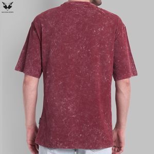 เสื้อยืดคอตตอนแท้ทรงหลวมสไตล์วินเทจ ล้างสีแบบแอซิดวอช ราคาขายส่ง ผู้ผลิตที่ดีที่สุด ดีไซน์ใหม่ล่าสุด เสื้อยืดผู้ชายล้างสีแบบแอซิดวอช - Product Image 5