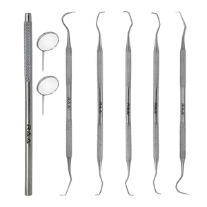 Kit de Instrumentos Dentales Veterinarios para Limpieza Periodontal Canina, 7 Piezas, Higiene Bucal para Perros, Eliminación de Sarro, Acero Inoxidable - Product Image 1
