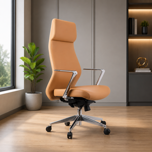 KINSHA SEP-01 High <b>Back</b> Contemporary Lift Office <b>Chair</b> PU Leather Iron Swivel Base Ergonomic Lumbar <b>Support</b> - Product Image 1
