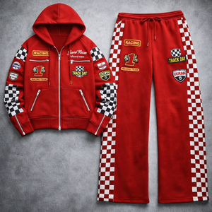 Chándal de Invierno Unisex Personalizado Inspirado en Motociclistas, Tejido de Forro Polar Transpirable, con Sudadera con Capucha, Camiseta y Estilo Urbano - Product Image 1