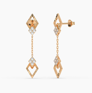 Boucles d'oreilles créoles classiques en or 14 carats avec diamant de laboratoire certifié IGI, style vintage, pour femme, bijoux de luxe, cadeau d'anniversaire - Product Image 1
